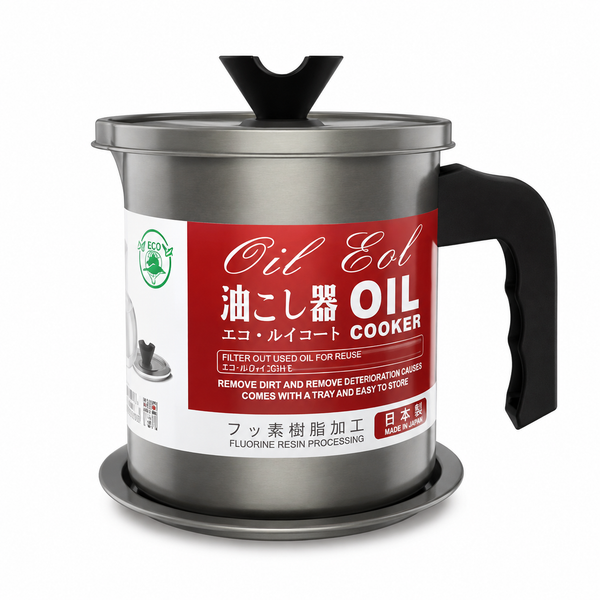 Stainless Steel Oil Filter & Storage Container – Reusable Cooking Oil Strainer