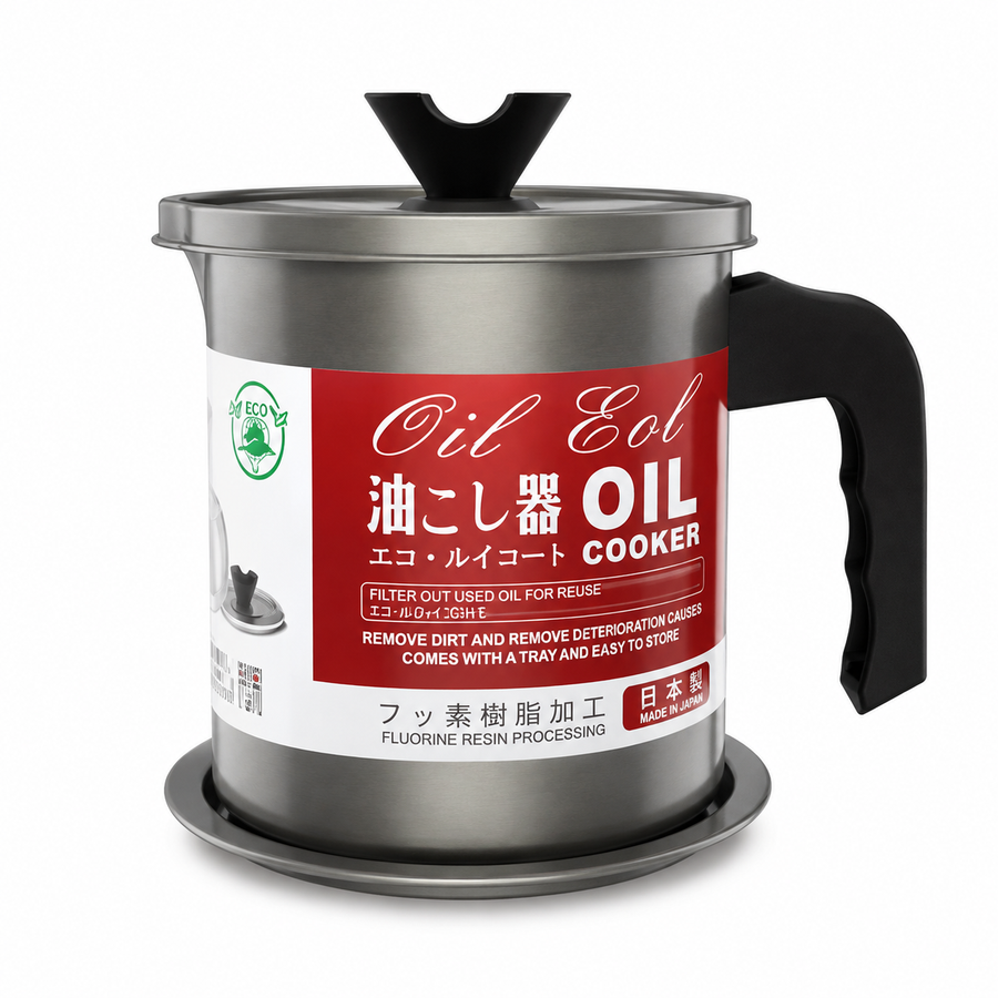 Stainless Steel Oil Filter & Storage Container – Reusable Cooking Oil Strainer