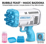 Bubble Feast Magic Bazooka – 10 Nozzle Bubble Launcher for Kids