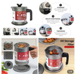 Stainless Steel Oil Filter & Storage Container – Reusable Cooking Oil Strainer