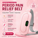 Pink Period Pain Relief Heating Belt – 3 Heat Levels Portable Cramp Relief Belt
